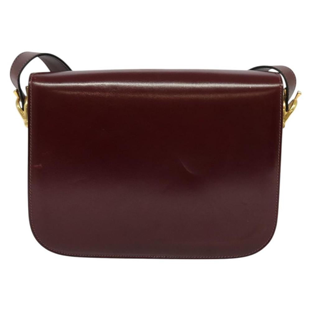 CELINE Horse Carriage Shoulder Bag Leather Bordeaux Gold Auth yk18928 - Picture 2 of 16